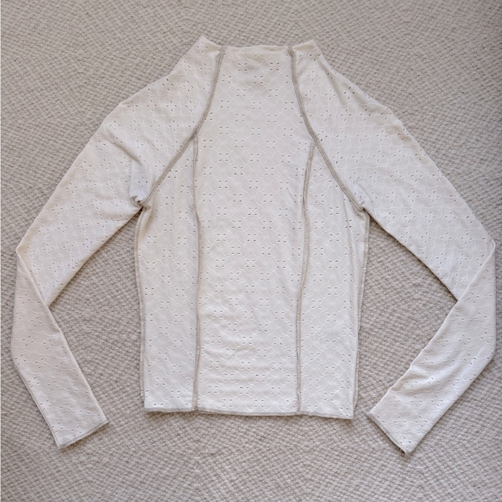Urban Outfitters mock neck top, cream, size: medium